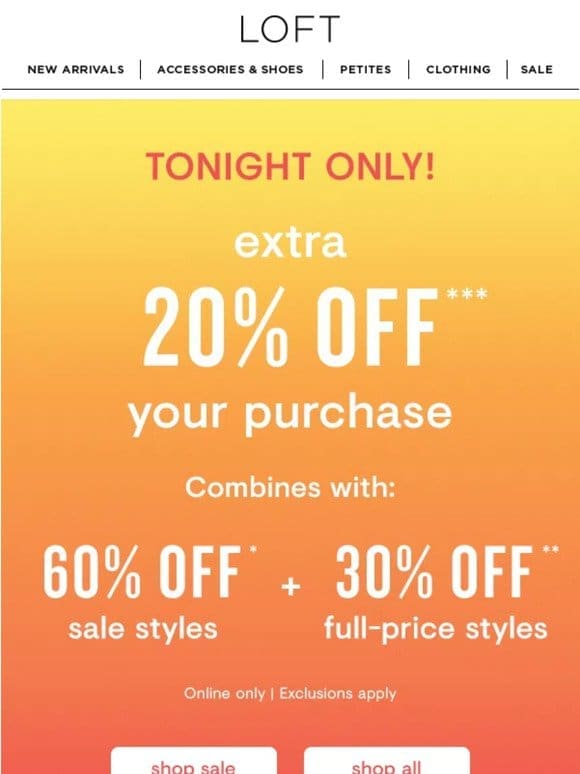 HOURS LEFT: Extra 20% off! (Combines with 60% off sale)