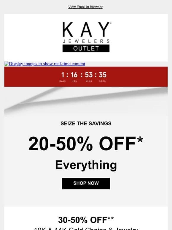 HURRY for 20-50% OFF EVERYTHING