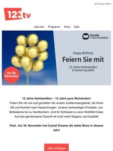 Happy Birthday:   12 Jahre Textile Traumwelten