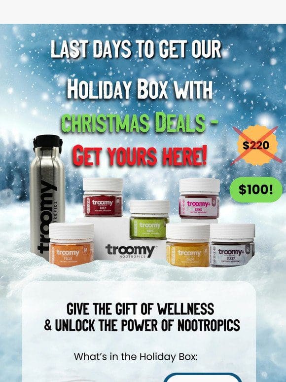 Happy Holidays from Team Troomy! Save $120 TODAY