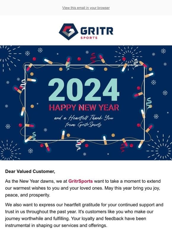 Happy New Year and a Heartfelt Thank You from GritrSports