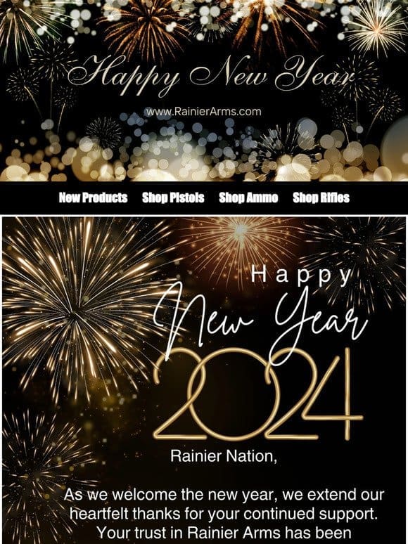 Happy New Year from Rainier Arms!