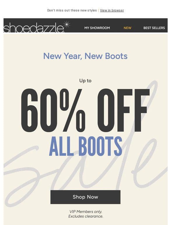 Hey Angelica， 60% Off Boots!