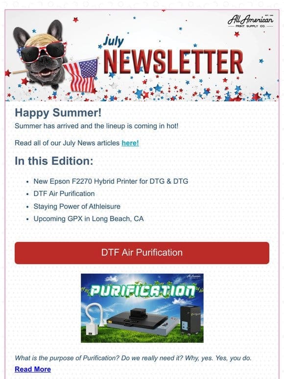 Hey Valued Customer，  ‍  July Newsletter  ‍  Happy Summer!  ️ | AA Print Supply