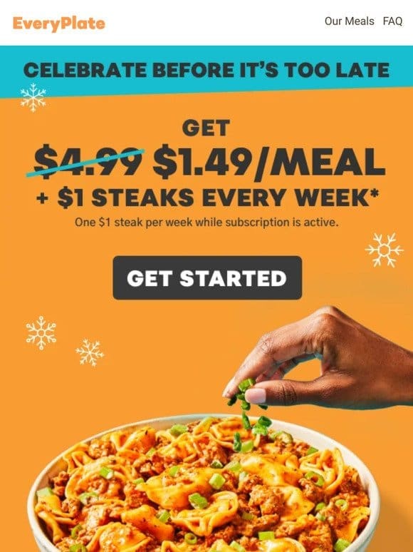 Holiday help is here ✅ $1.49/meal