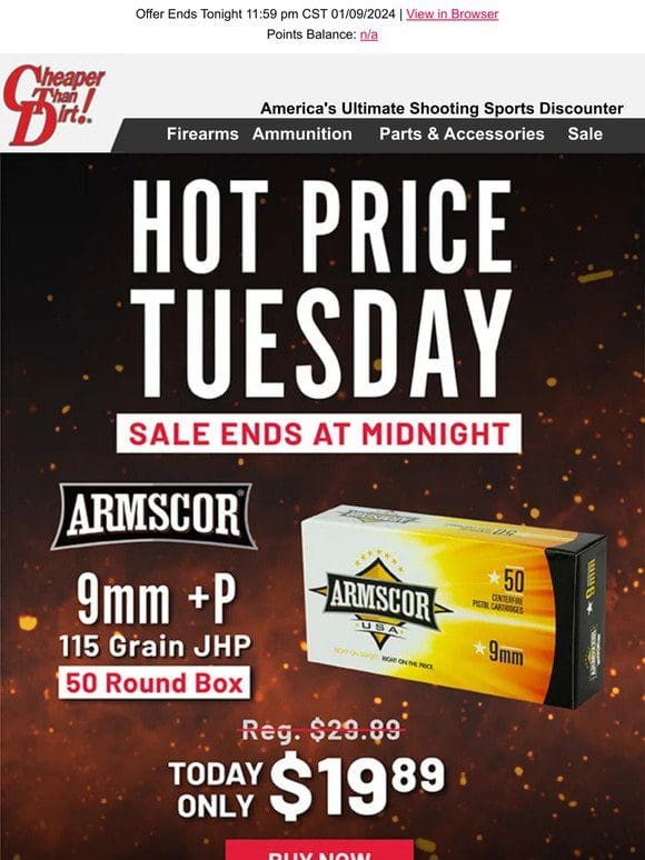 Hot Priced 9mm +P Ammo Today Only