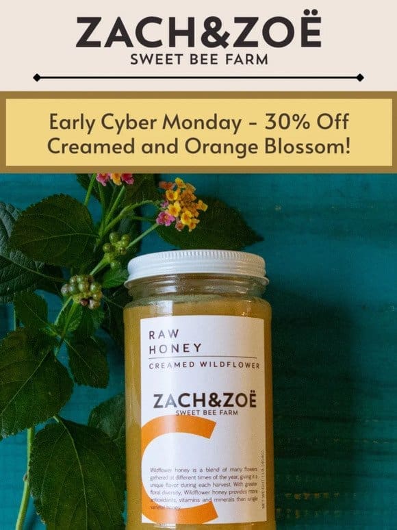 Huge Cyber Monday Special On Now!   30% Creamed and Orange Blossom!
