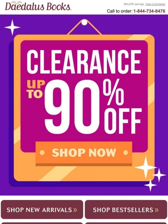 Huge up to 90% off Bargains! Shop Clearance