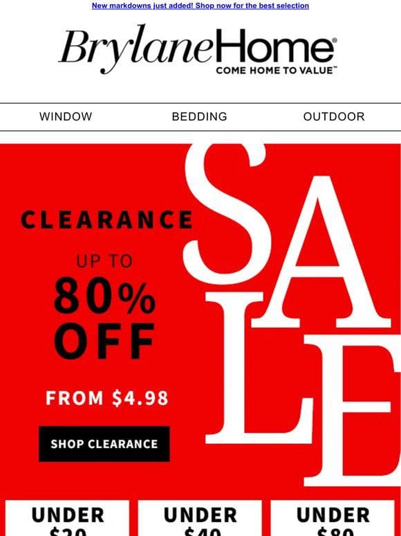 Hurry! Clearance Savings