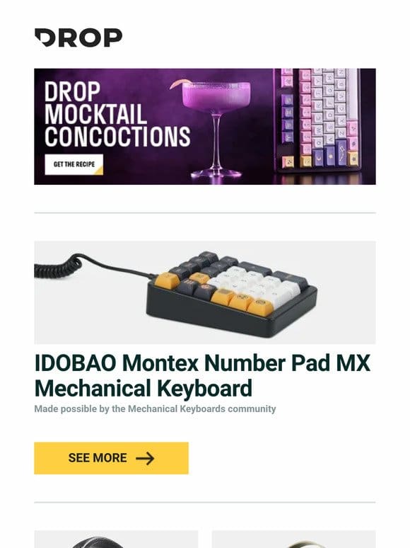 IDOBAO Montex Number Pad MX Mechanical Keyboard， MEE audio Matrix Cinema Wireless Headphones， Koss KPH30i Headphones and more…
