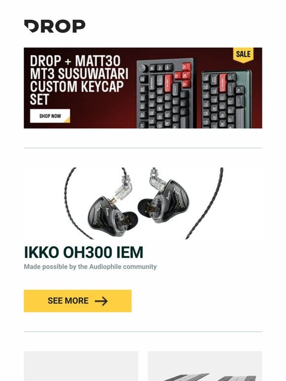 IKKO OH300 IEM， Skyloong GK75 Triple-Mode Knob Keyboard， Sonic Fiber Studio Monitor Stands and more…