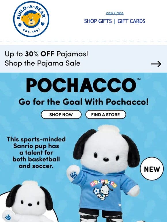 In Store Tomorrow – NEW Pochacco Plush!