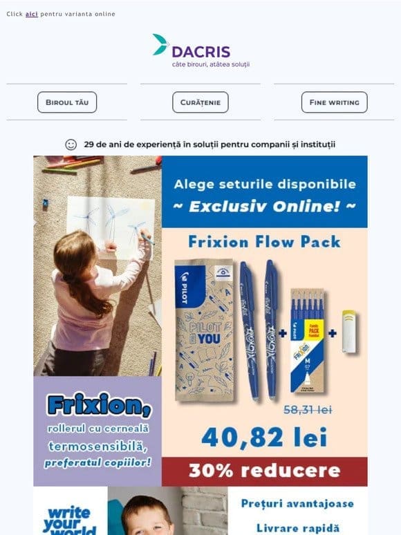 Încă mai poți prinde 30% Discount la Seturile Frixion Flow Pack!