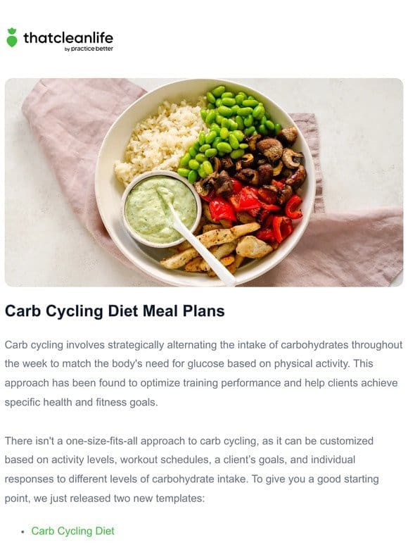 Introducing our Carb Cycling Diet Templates  ️