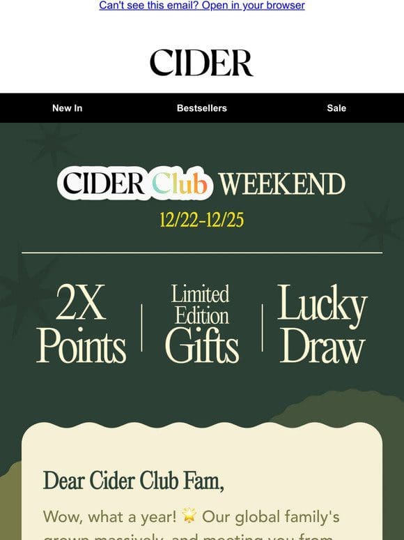 It’s 2023’s last Cider Club Weekend!