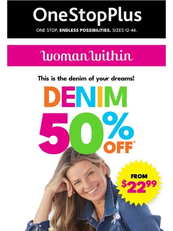 JUST DROPPED: 50% off Woman Within denim must-haves