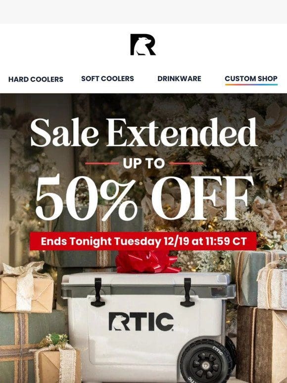 JUST EXTENDED: HOLIDAY BLOWOUT UP TO 50% OFF