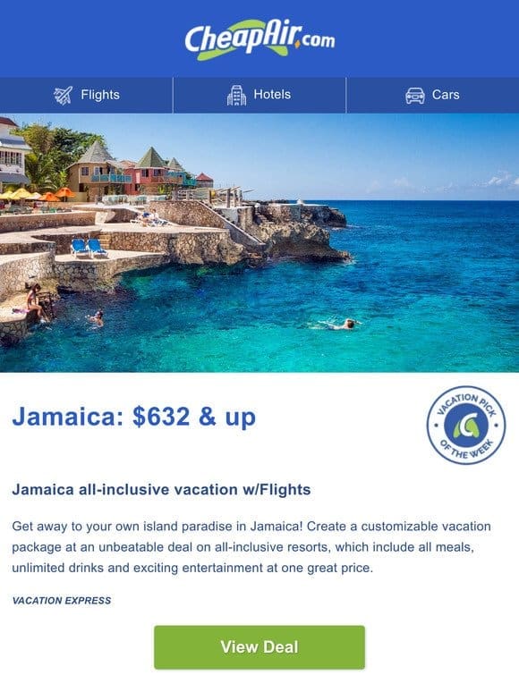 Jamaica all-inclusive vacation w/Flights from $632+