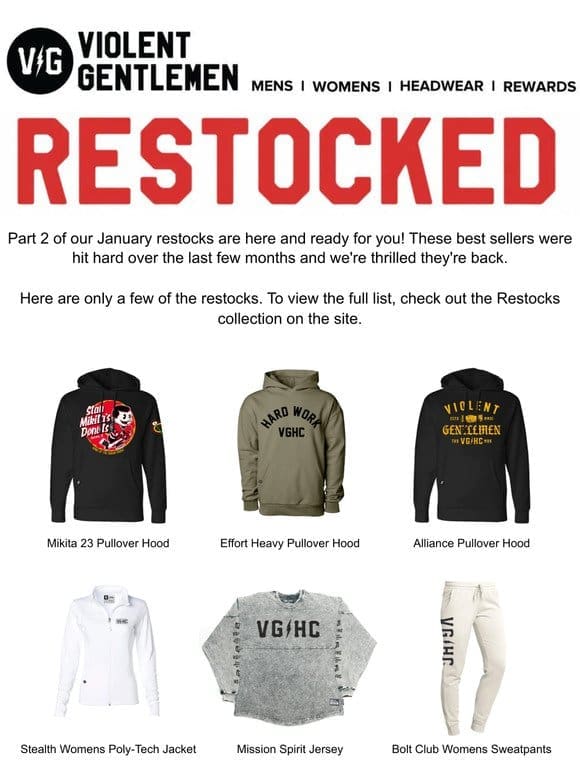 January Restocks Part 2 Are Here