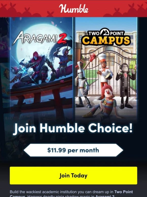 Join Humble Choice & own 8 great games
