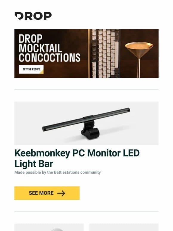 Keebmonkey PC Monitor LED Light Bar， ADV. Model Y Wireless Earbuds， INKC Studio INKC65 Barebones Mechanical Keyboard Kit and more…