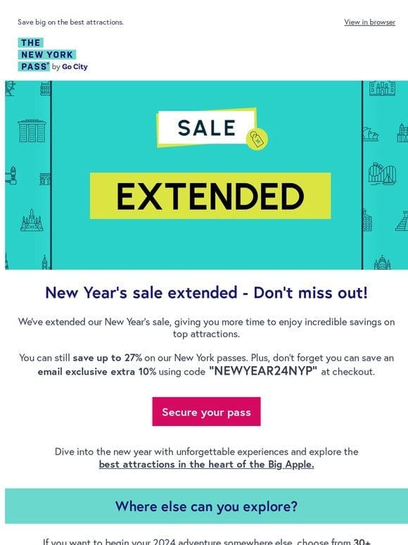 Keep celebrating: New Year’s sale extended!