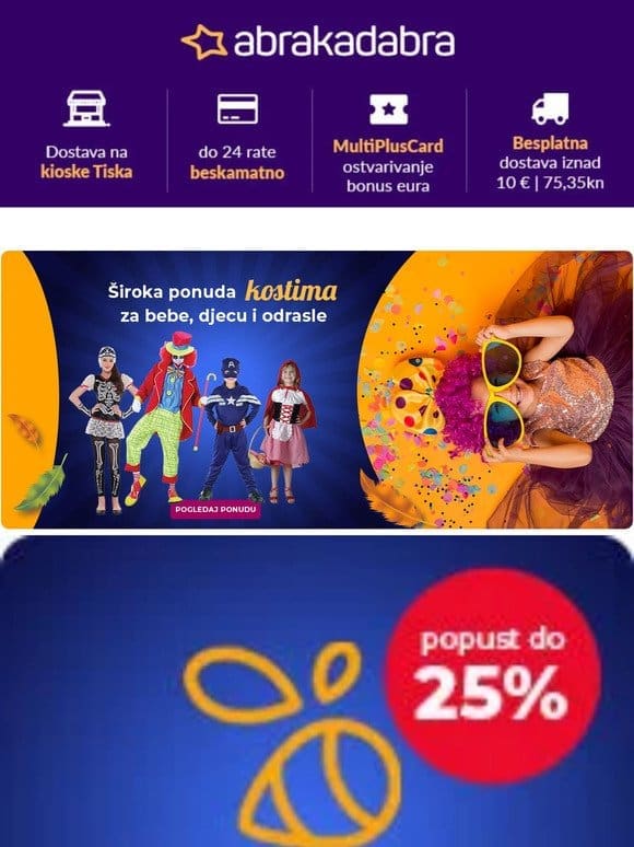 Kostimi za djecu i odrasle  ️ Popusti do 30% na aparate za osobnu njegu ✨