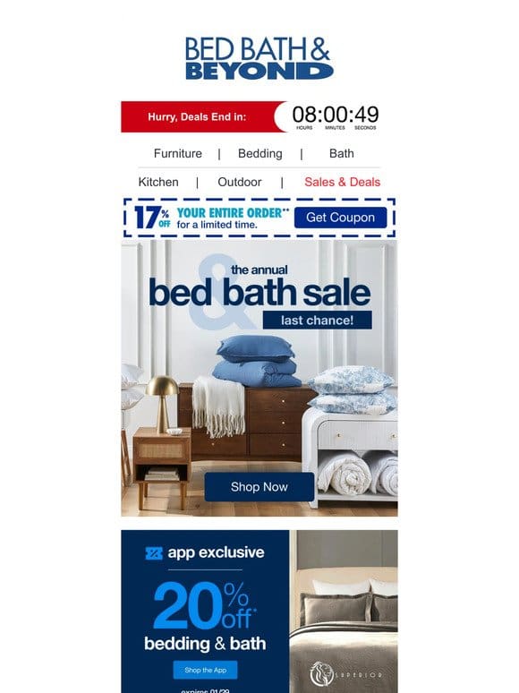 LAST CALL! ⏰ Don’t Miss Our Annual Bed & Bath Sale