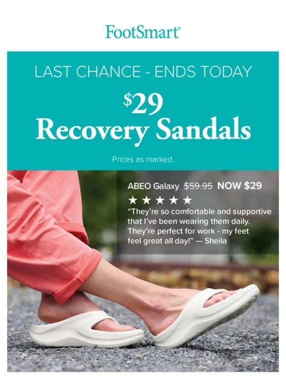 LAST CHANCE -$29 Recovery Sandals! + Orthotics Sale!