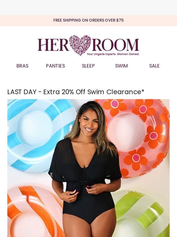 LAST DAY! Extra 20% Off Swim Clearance!
