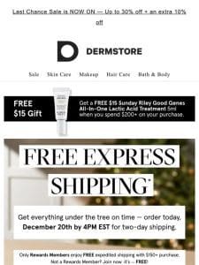 LAST DAY: Free Express Shipping!