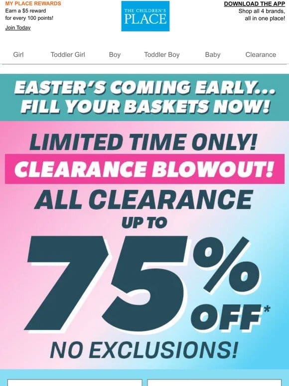 LIMITED TIME: UP TO 75% OFF ALL CLEARANCE (NO EXCLUSIONS!)