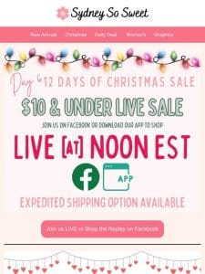 LIVE Clearance Sale @ Noon! Or Shop the Replay!