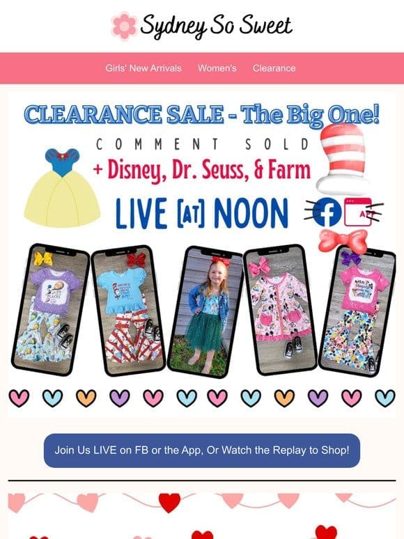 LIVE at Noon – Dr. Seuss， Disney + Clearance!   –>