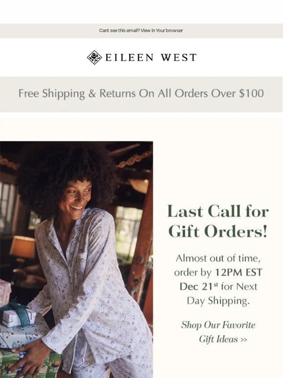 Last Call for Holiday Delivery by 12/24