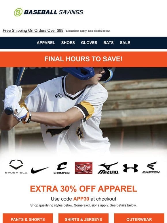 Last Chance: Extra 30% Off Apparel For Our Loyal Subscribers!