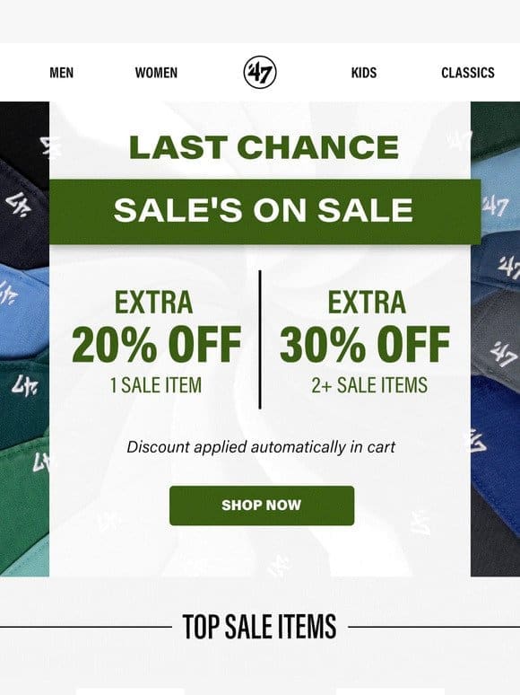 Last Chance: Extra 30% Off Sale Items