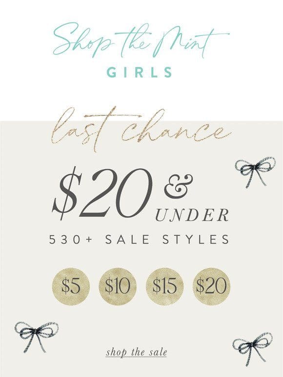 Last Chance To Shop Sale