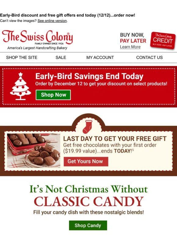 Last Day for Holiday Savings