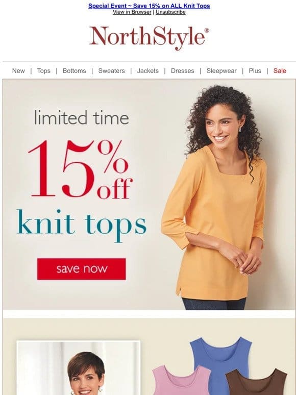 Last Day to Save 15% ~ You’ll LOVE Our New Knit Tops ~ Day & Night