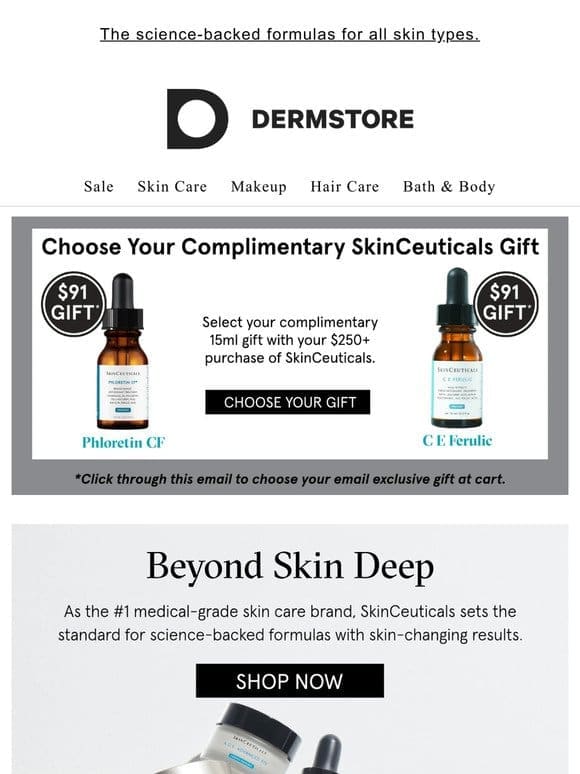 Last call to choose your $91 skin-changing gift from SkinCeuticals