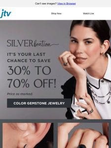 Last chance for 30% off silver jewelry!