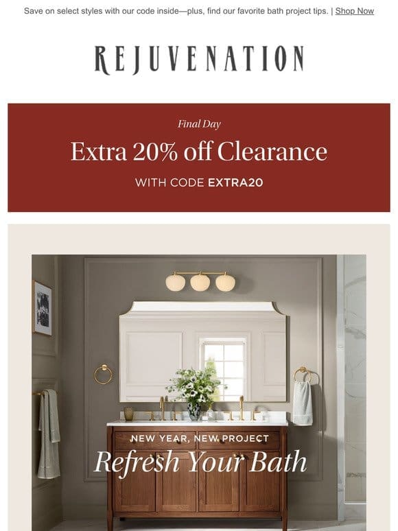 Last chance to save an EXTRA 20% off clearance