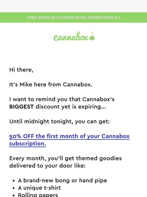 Last day to get Cannabox 50% OFF!