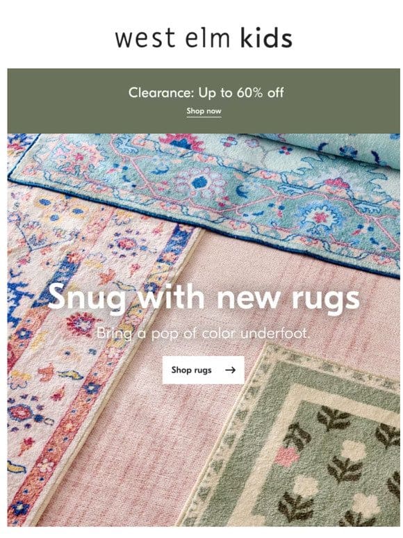 Look down! Our new rugs bring a pop of color