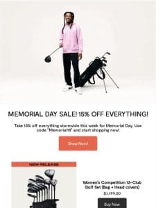 Memorial Day Savings! 15% Off @ Robin Golf