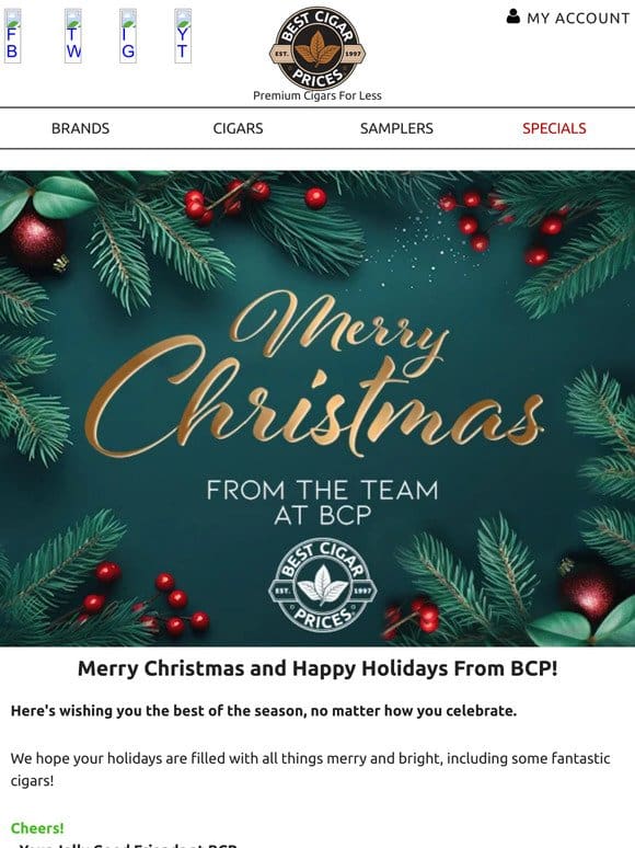 Merry Christmas and Happy Holidays From BCP