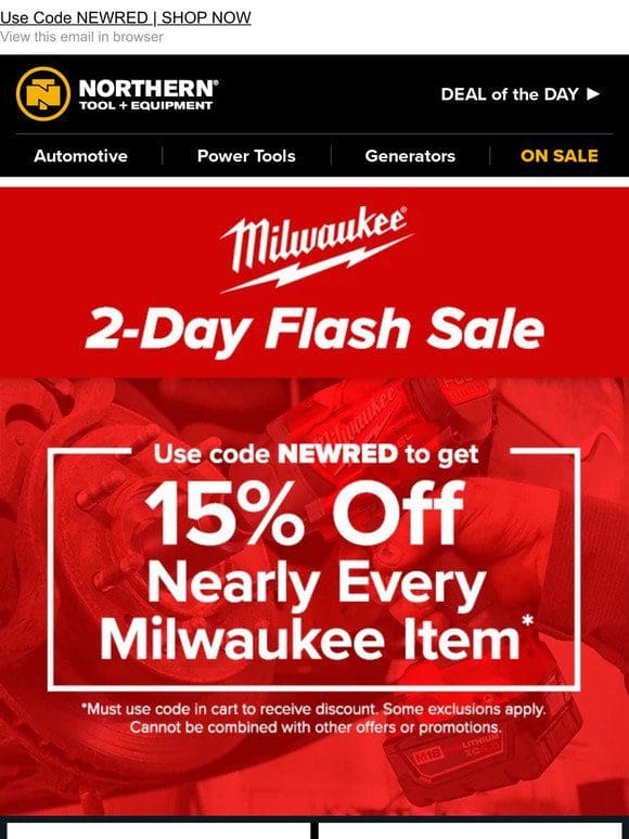 Milwaukee SALE: Take 15% Off Select Items!