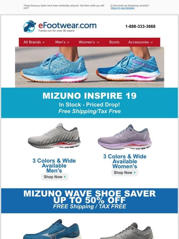 Mizuno Inspire 19 + Shoe Saver = Genuine Savings!