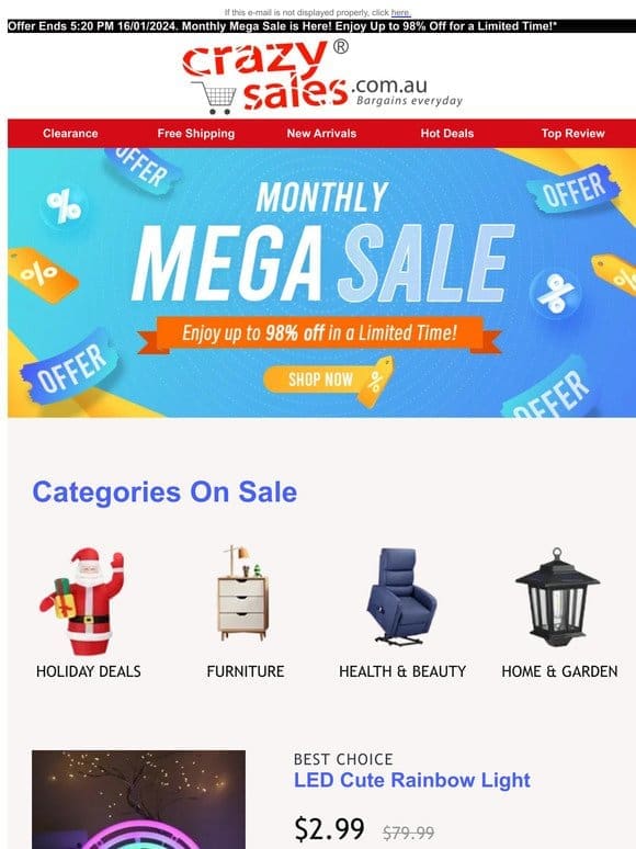 Monthly Mega Sale is Here! Enjoy Up to 98% Off for a Limited Time!*